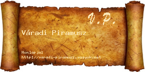 Váradi Piramusz névjegykártya